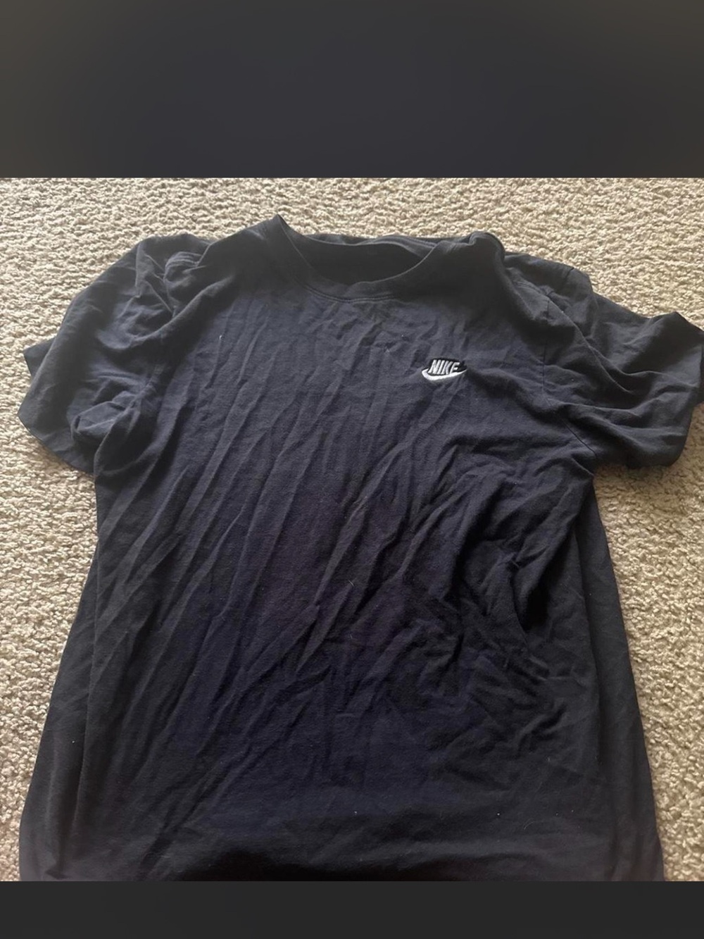 Nike Black Short-Sleeve Tee with White Mini Swoosh